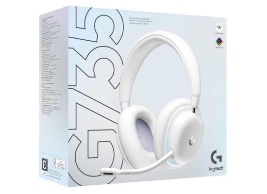 Logitech G735 Wireless Gaming Headset, 40mm Audio Drivers, 16 Hours Gaming Battery, 20 Meters Range, USB-C Charging Port, 38 Ohms Impedance, Dolby Atmos+ Windows Sonic, White